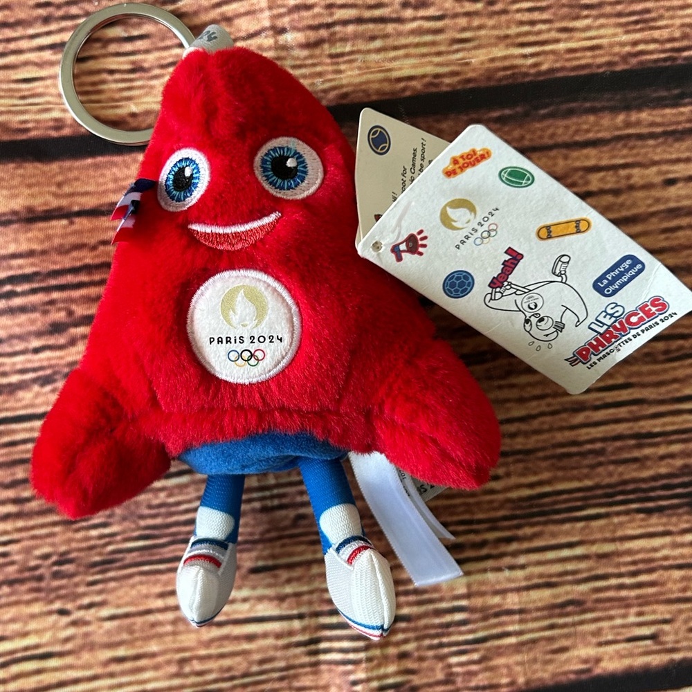 Official Paris 2024 Summer Olympics Phryge Mascot Plush Keychain